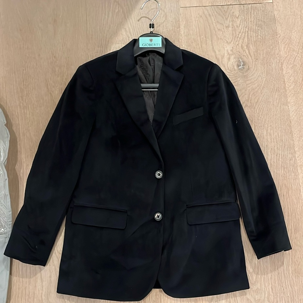 Brand new youth size 10 black velvet blazerr
